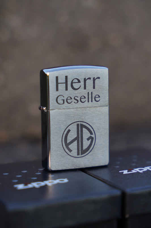 Ansicht Zippo mit gelaserter Gravur
