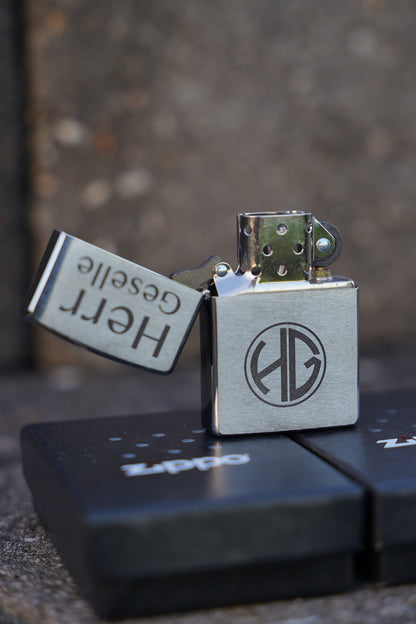 Ansicht Zippo mit gelaserter Gravur
